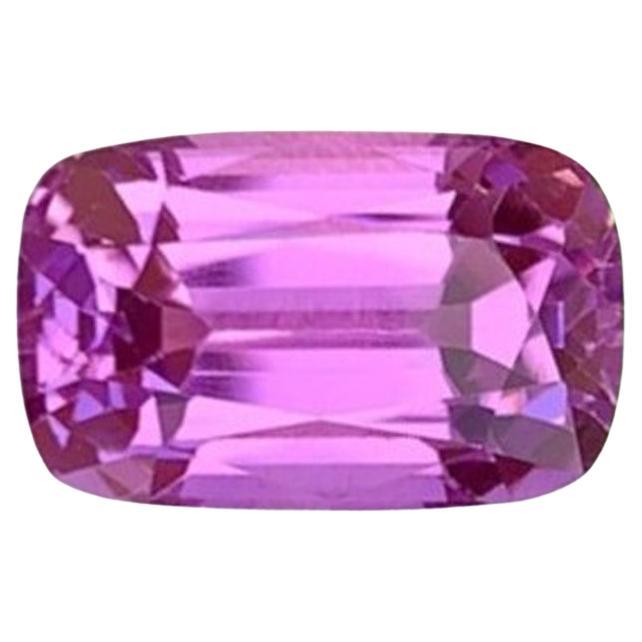 Pink Kunzite Gemstone: 13.05 Carat Faceted Cushion Cut, November Birthstone For Sale