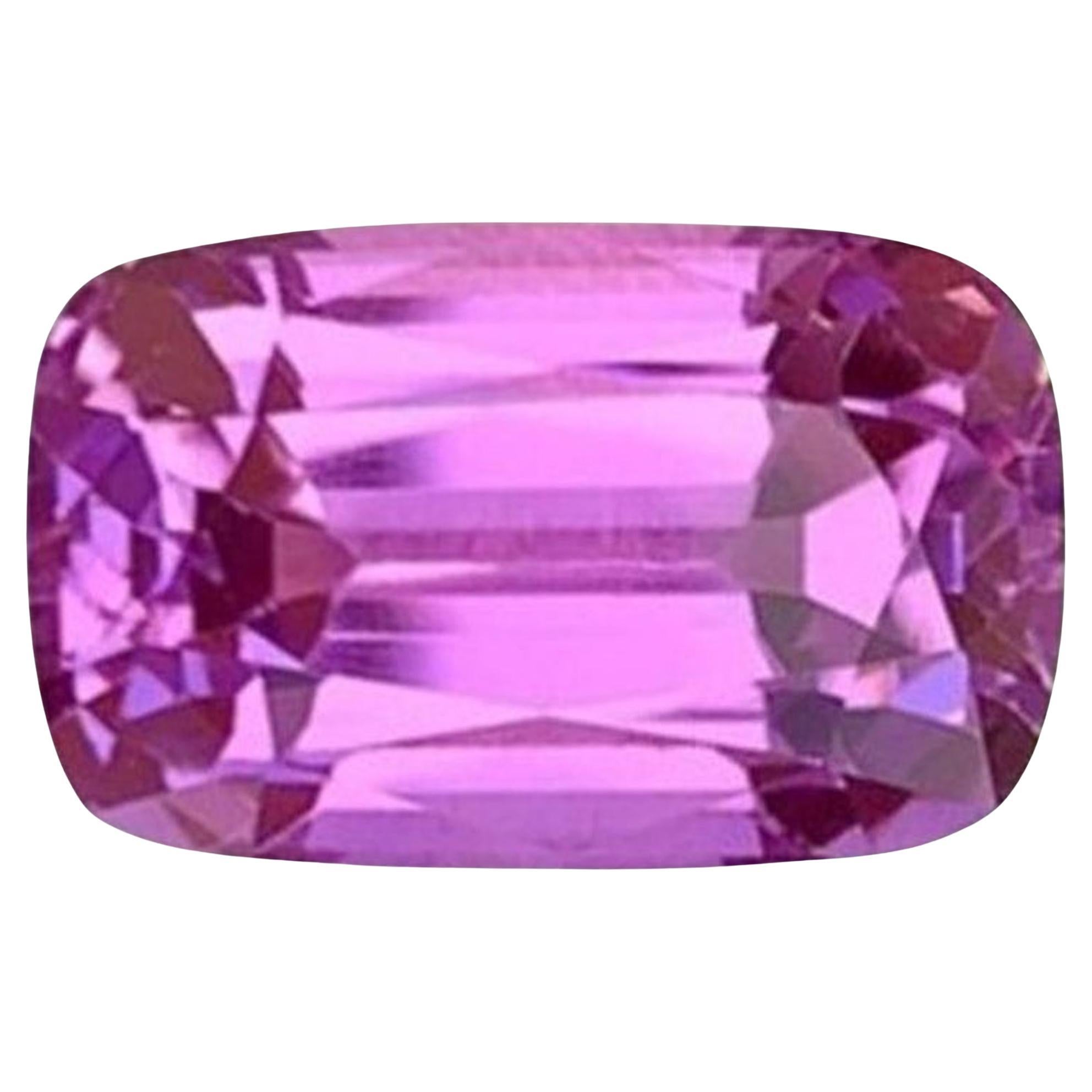 Pink Kunzite Gemstone: 13.05 Carat Faceted Cushion Cut, November Birthstone