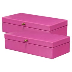 Pink Leather Box, Set of 2
