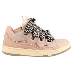 Pink Leather Curb Sneakers Size EU 39