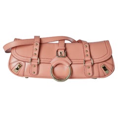 Pink leather hand-bag with gold metal hardware details Dolce & Gabbana NEW 