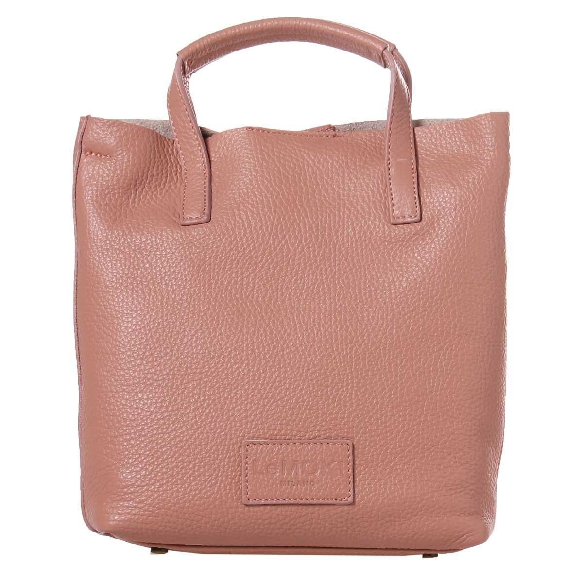 Brown Pink leather handbag shoulder bag NWOT