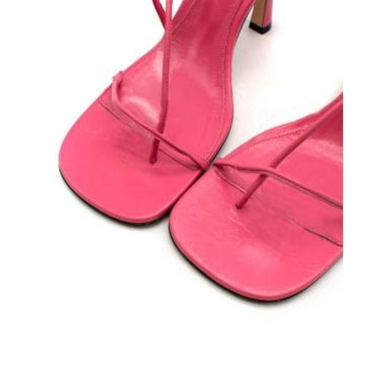 Women's pink leather Stretch heeled sandals For Sale