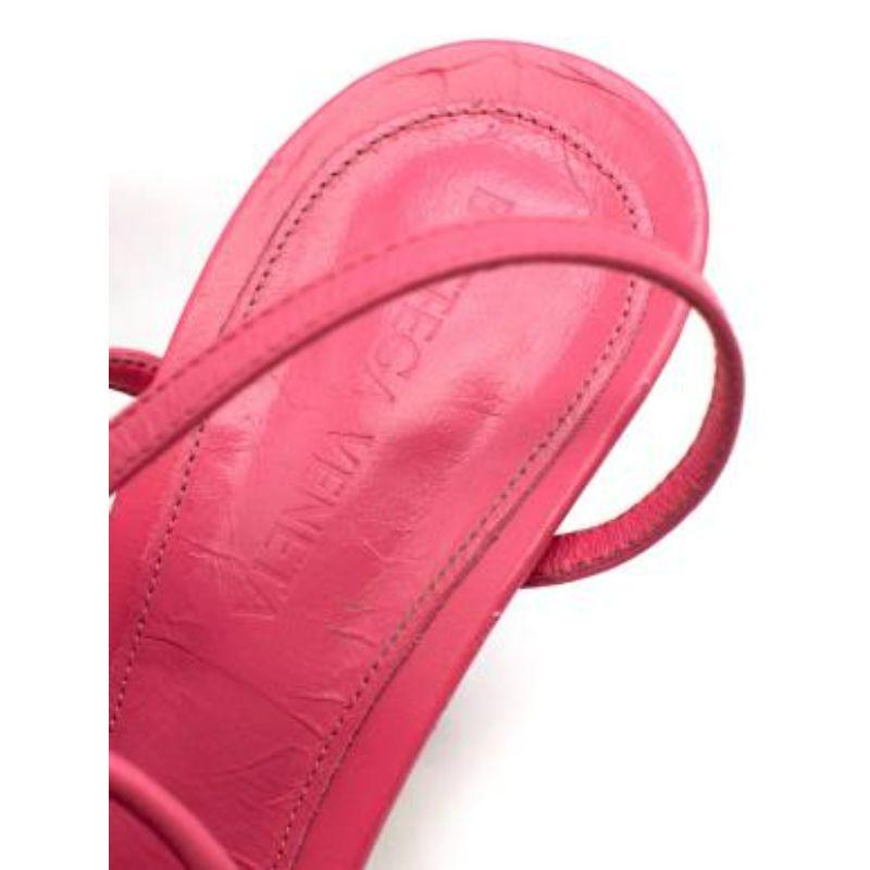 pink leather Stretch heeled sandals For Sale 2