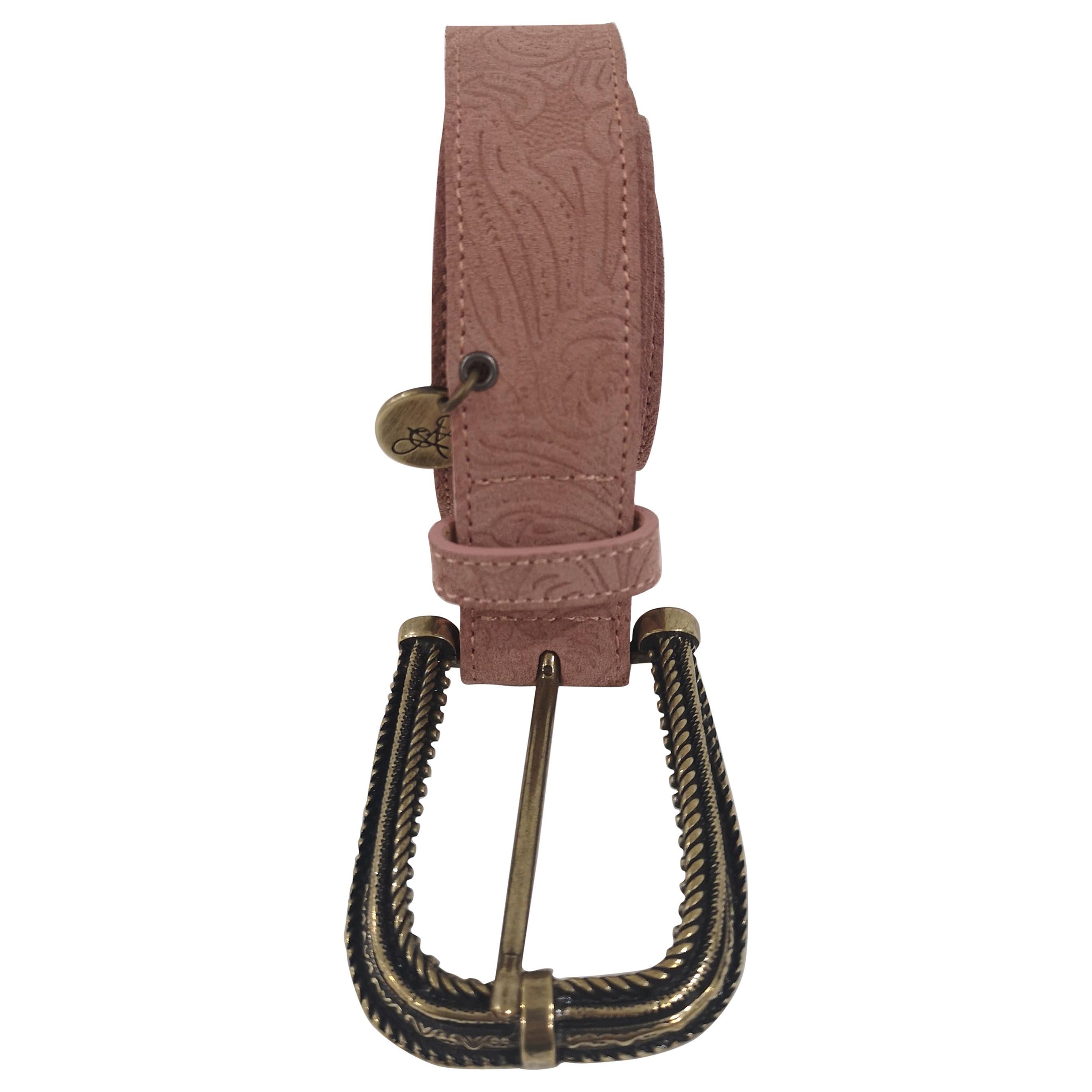 Pink leather suede belt NWOT