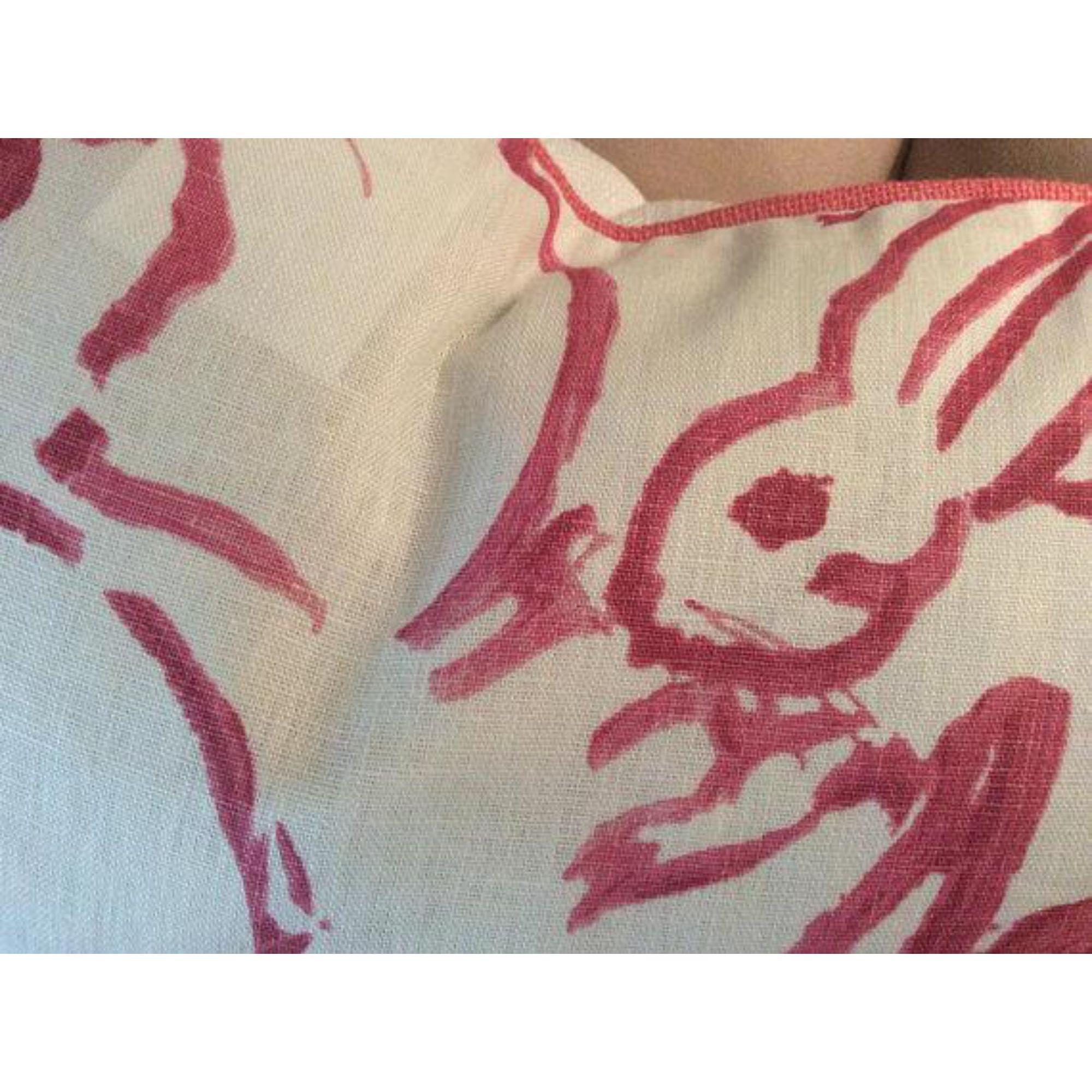 American Pink Lee Jofa Hunt Slonen Bunny Hutch Pillows - A Pair For Sale