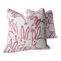 Pink Lee Jofa Hunt Slonen Bunny Hutch Pillows - A Pair