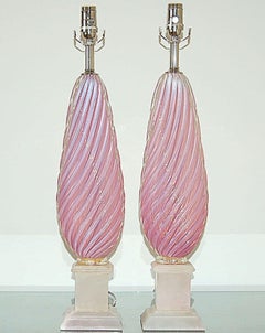 Pink Lemonade Opaline Murano Lamps