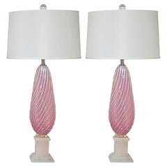 Lámparas de Murano opalinas «Pink Lemonade»