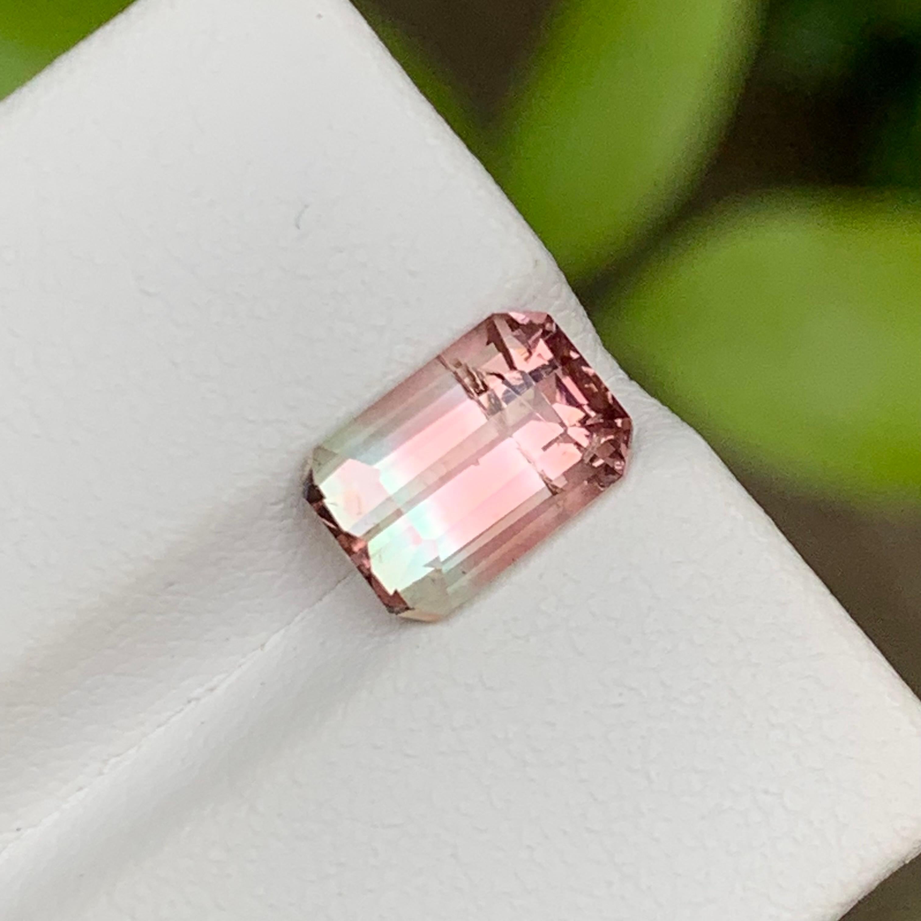 2.70 Carats Emerald Cut Pink Soft Light Blue Bicolor Natural Tourmaline Loose Gemstone!

💎 GEMSTONE TYPE: Tourmaline
⚖️ WEIGHT: 2.70 Carats
🪚 SHAPE & CUT: Emerald
💎 SIZE (MM): 9.62 x 6.58 x 5.20
🌈 COLOR: Bicolor
🔎 CLARITY: Slightly Included 
🧪