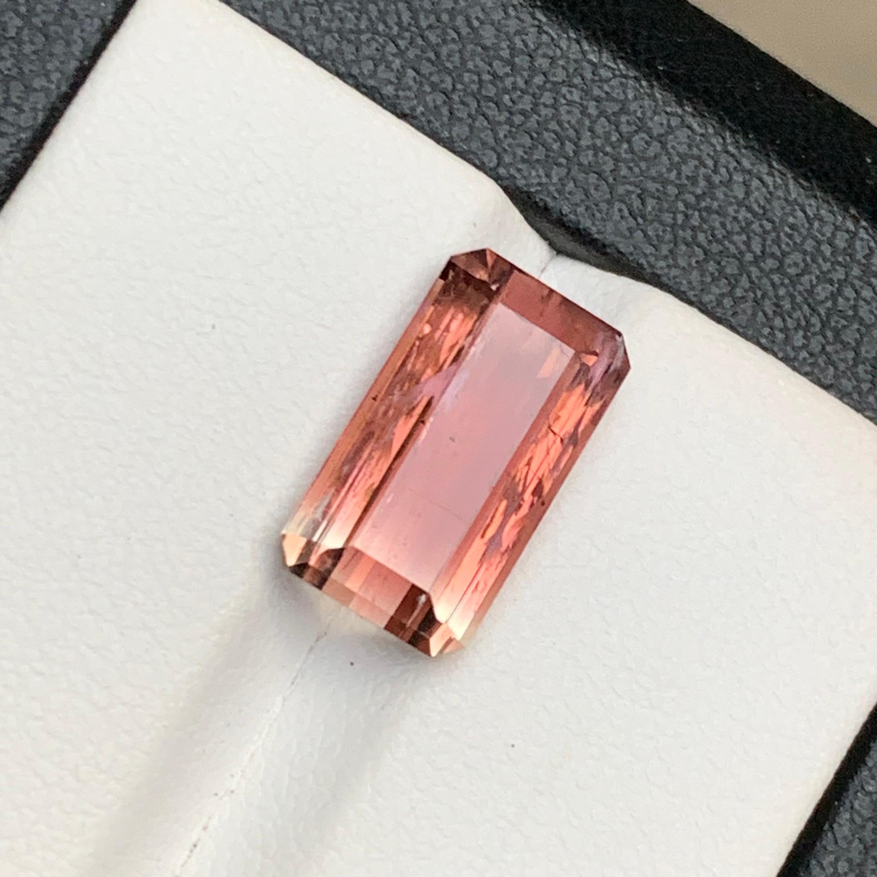 Bague et pendentif en tourmaline naturelle bicolore rose et dorée claire de 6,10 carats en vente 3