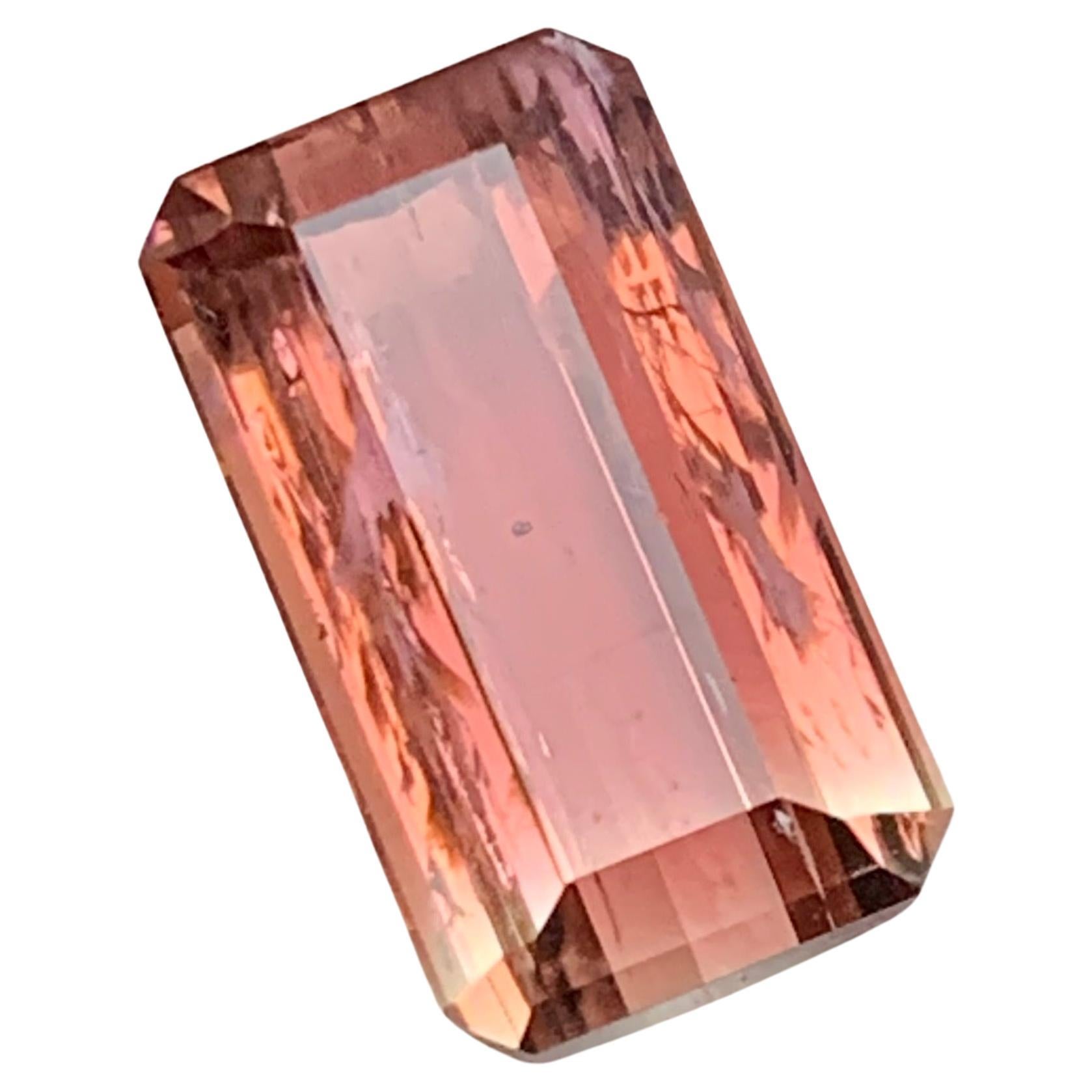 Bague et pendentif en tourmaline naturelle bicolore rose et dorée claire de 6,10 carats
