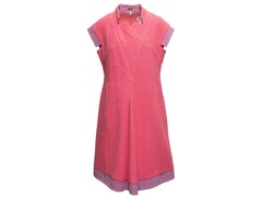 Pink & Lilac Chanel Cotton Tweed Color Block Dress Size FR 46