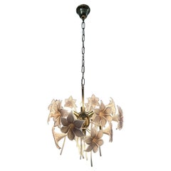 Pink Lily, Spectacular Murano Chandelier, 1980's