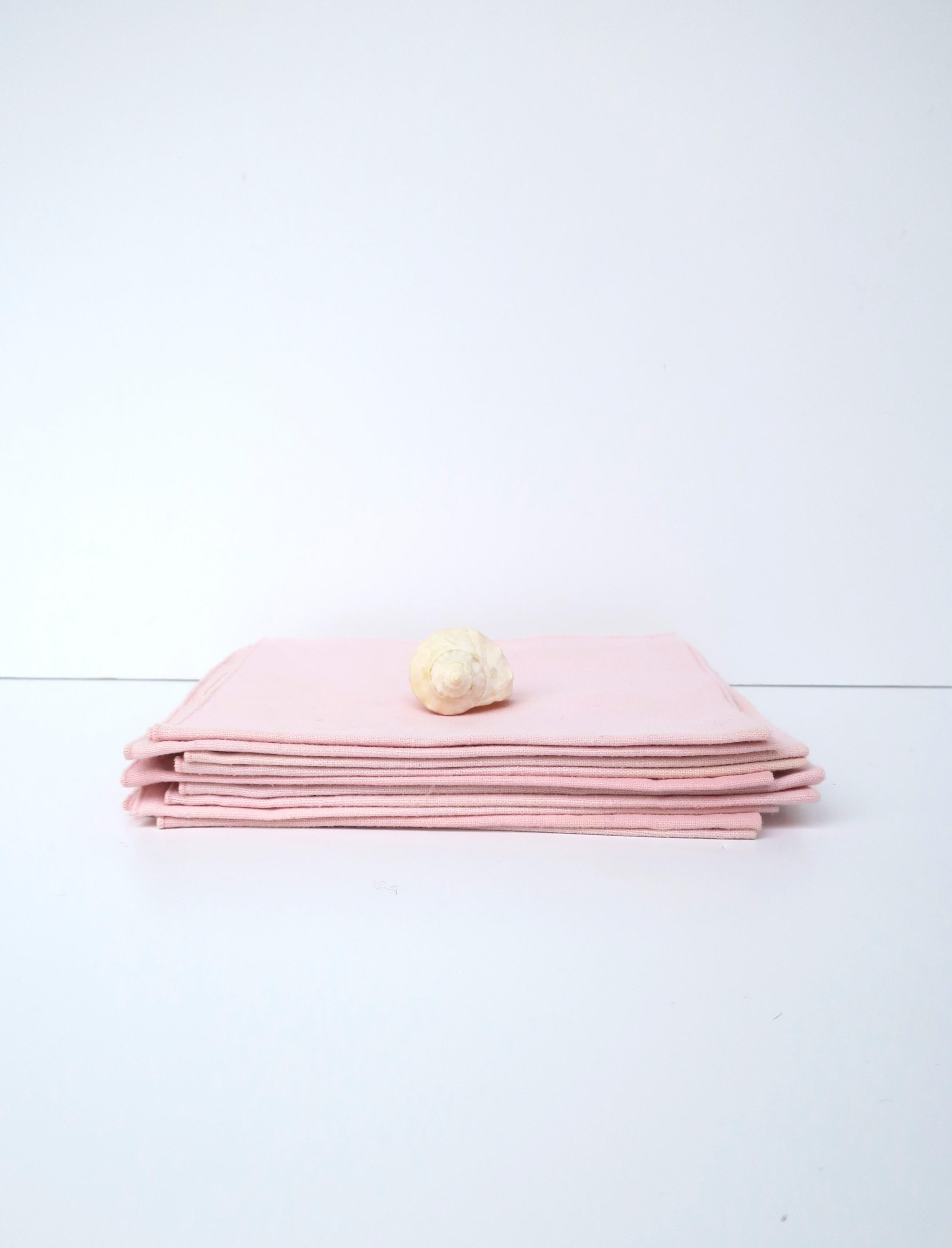 Pink Linen Dinner Napkins, Set of 10 For Sale 1