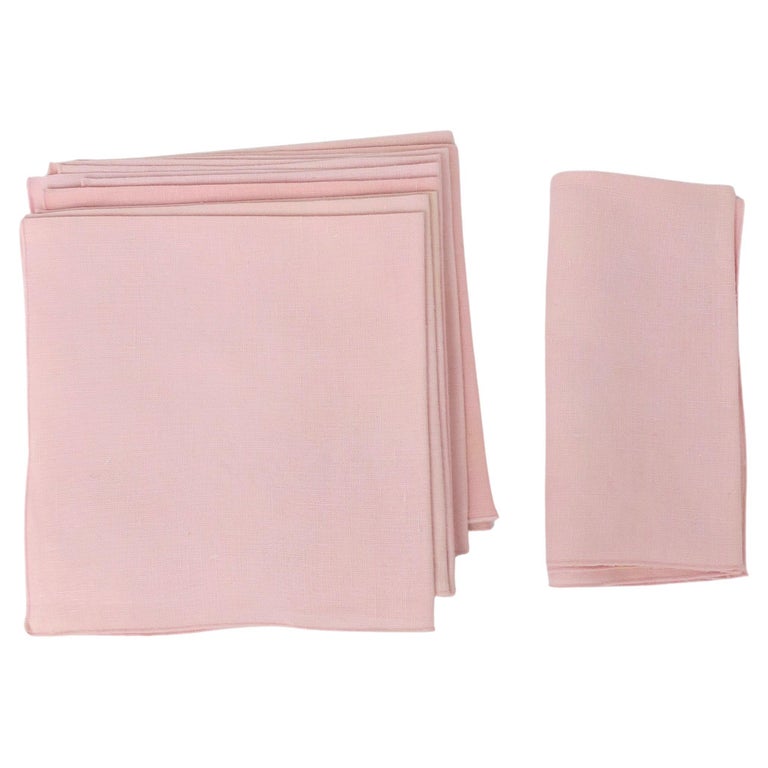 Pink Linen Dinner Napkins, Set of 10 For Sale at 1stDibs