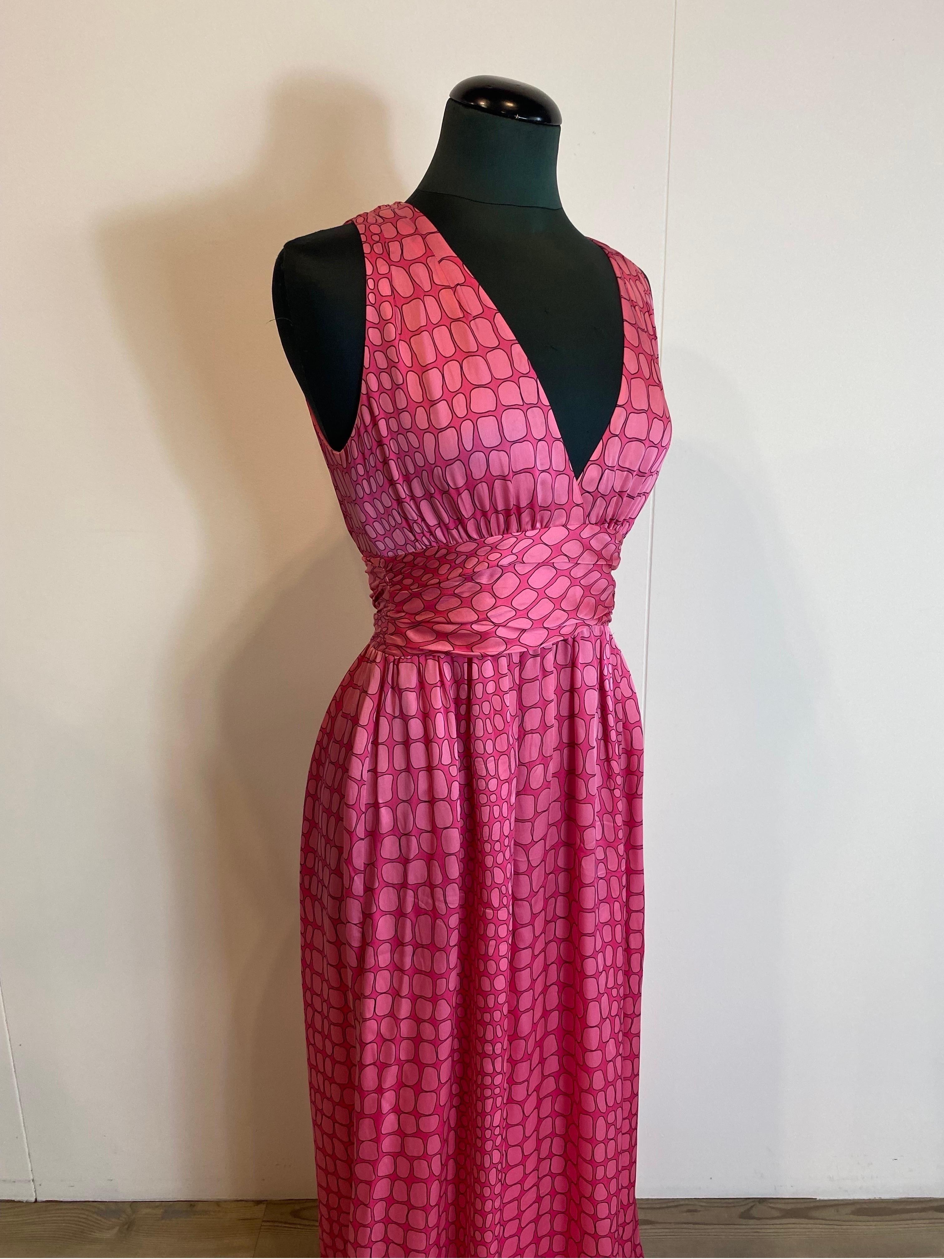 Pink pink long Elegant dress Moschino Cheap and Chic For Sale