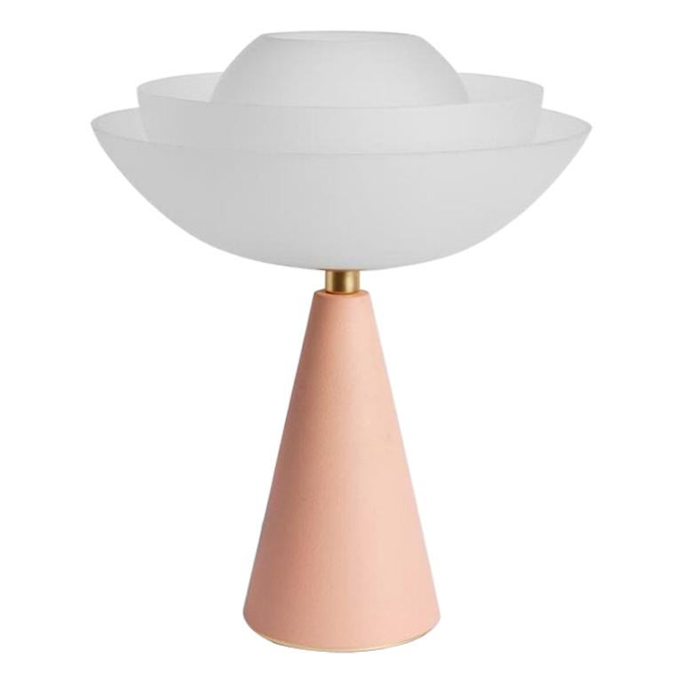 Lotus-Tischlampe von Mason Editions, rosa im Angebot