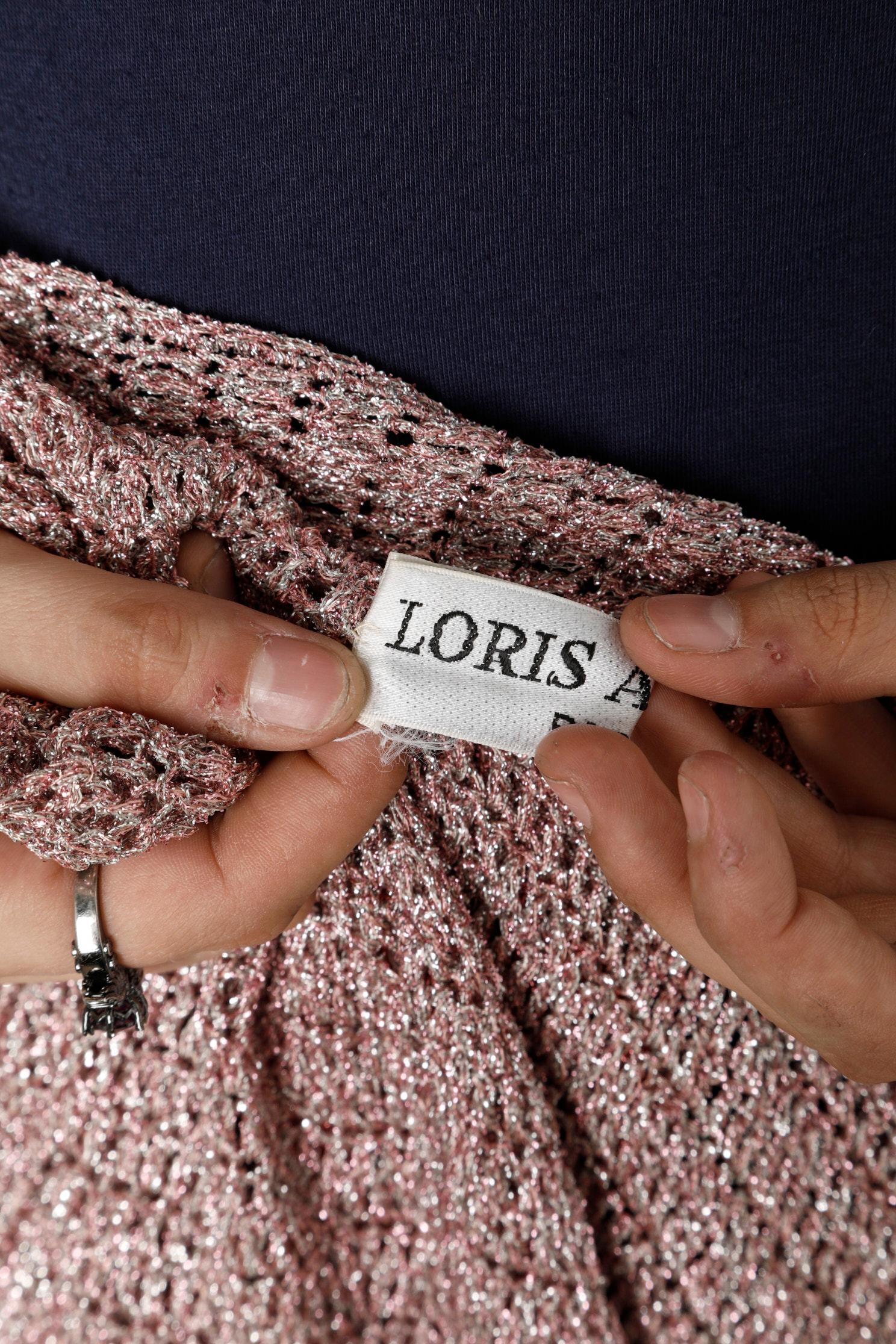 Pink lurex knit & chain top Loris Azzaro  2