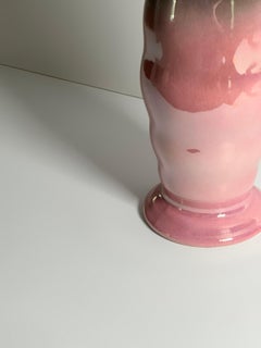Pink Lustre Ware Vase with Grey Gradient Glaze by Maling, England c. 1930s