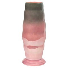 Pink Lustre Ware Vase with Grey Gradient Glaze by Maling, England c. 1930s
