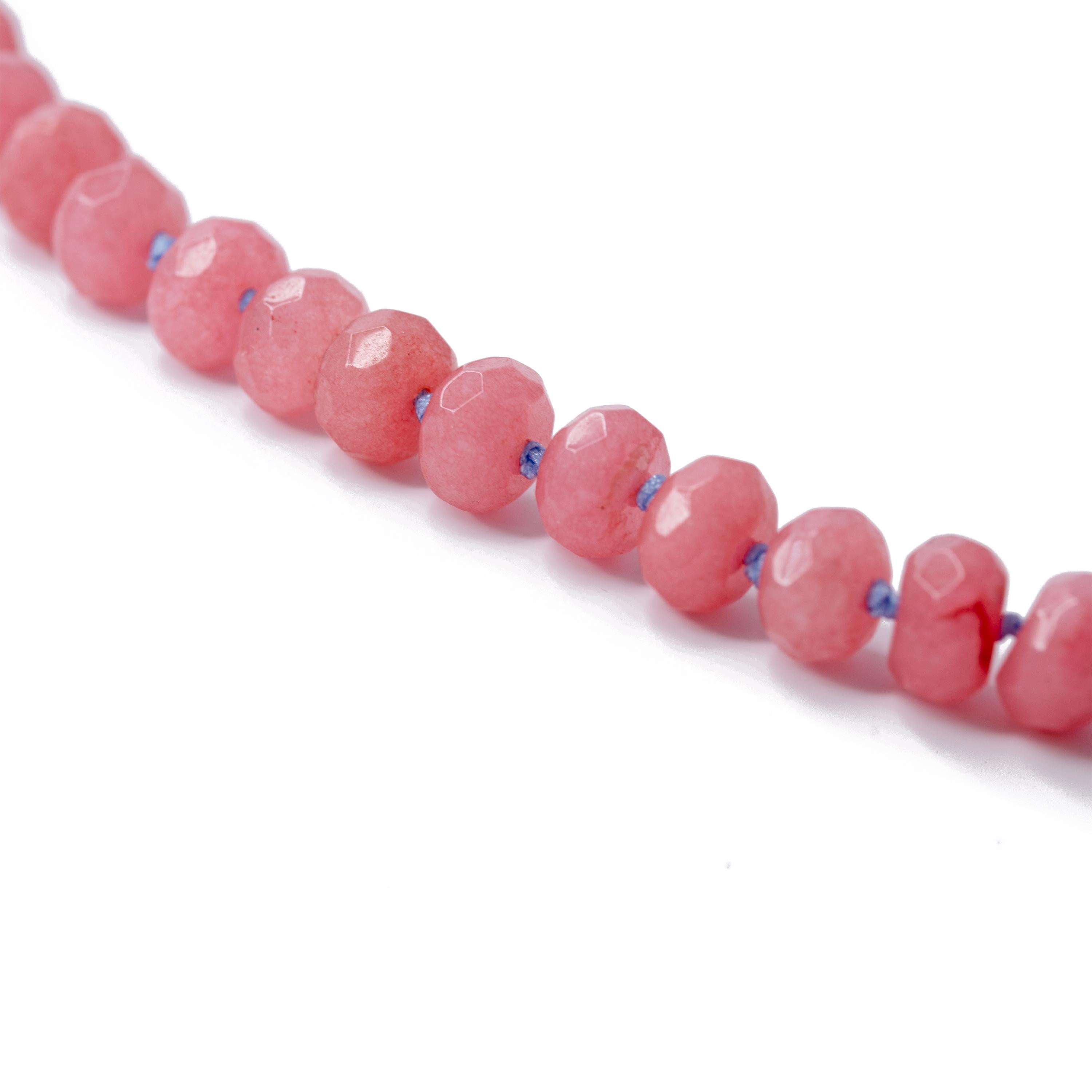 Bead Pink Malaysian Jade Necklace -by Bombyx House For Sale