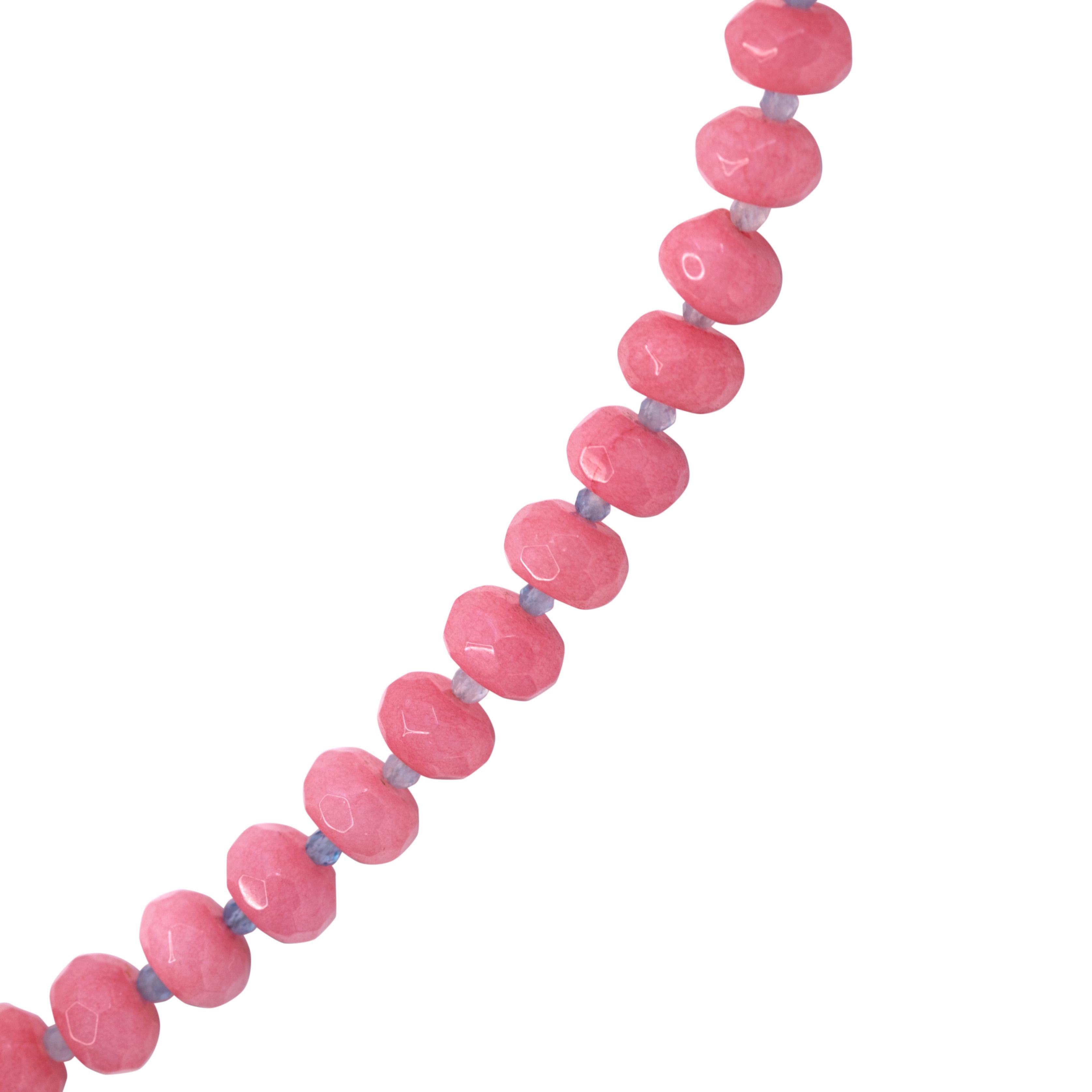Pink Malaysian Jade Necklace -by Bombyx House In New Condition For Sale In Westport, CT