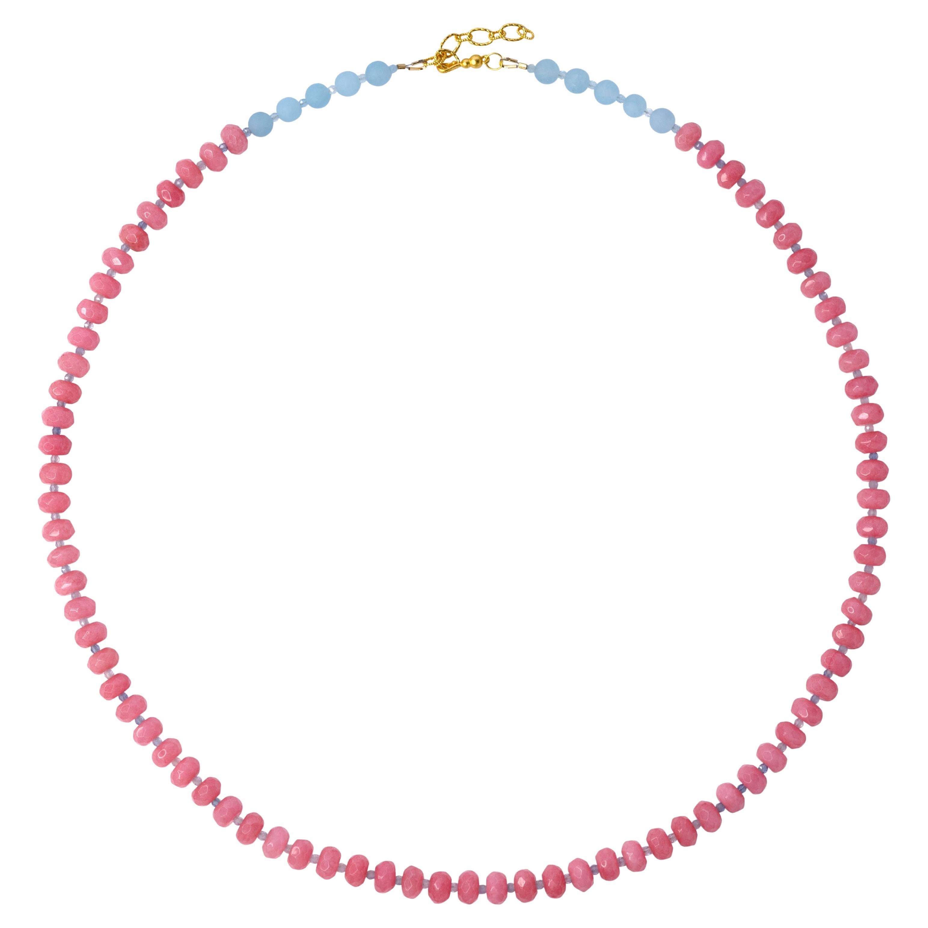 Pink Malaysian Jade Necklace -by Bombyx House For Sale