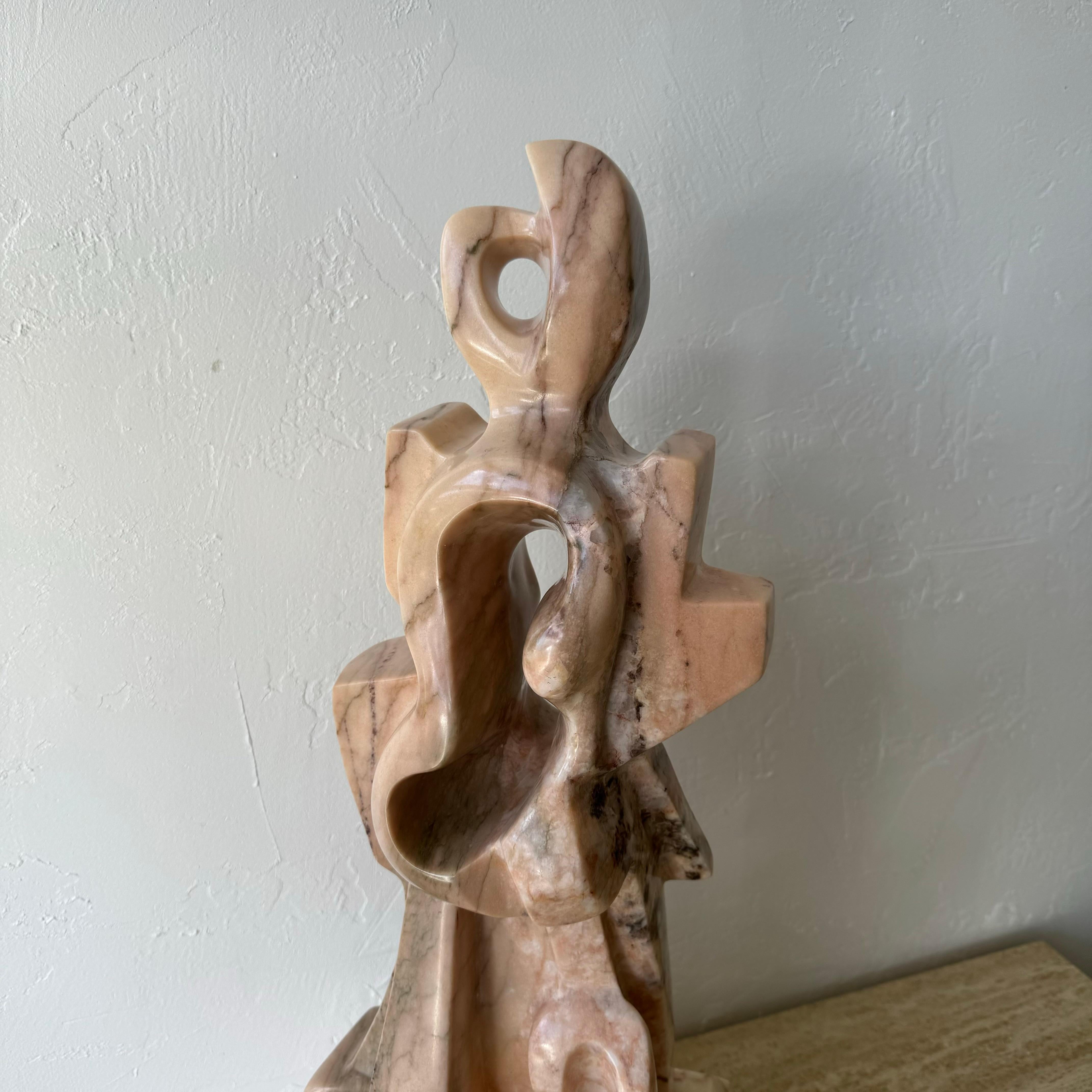 Pink Marble Abstract Sculpture 2