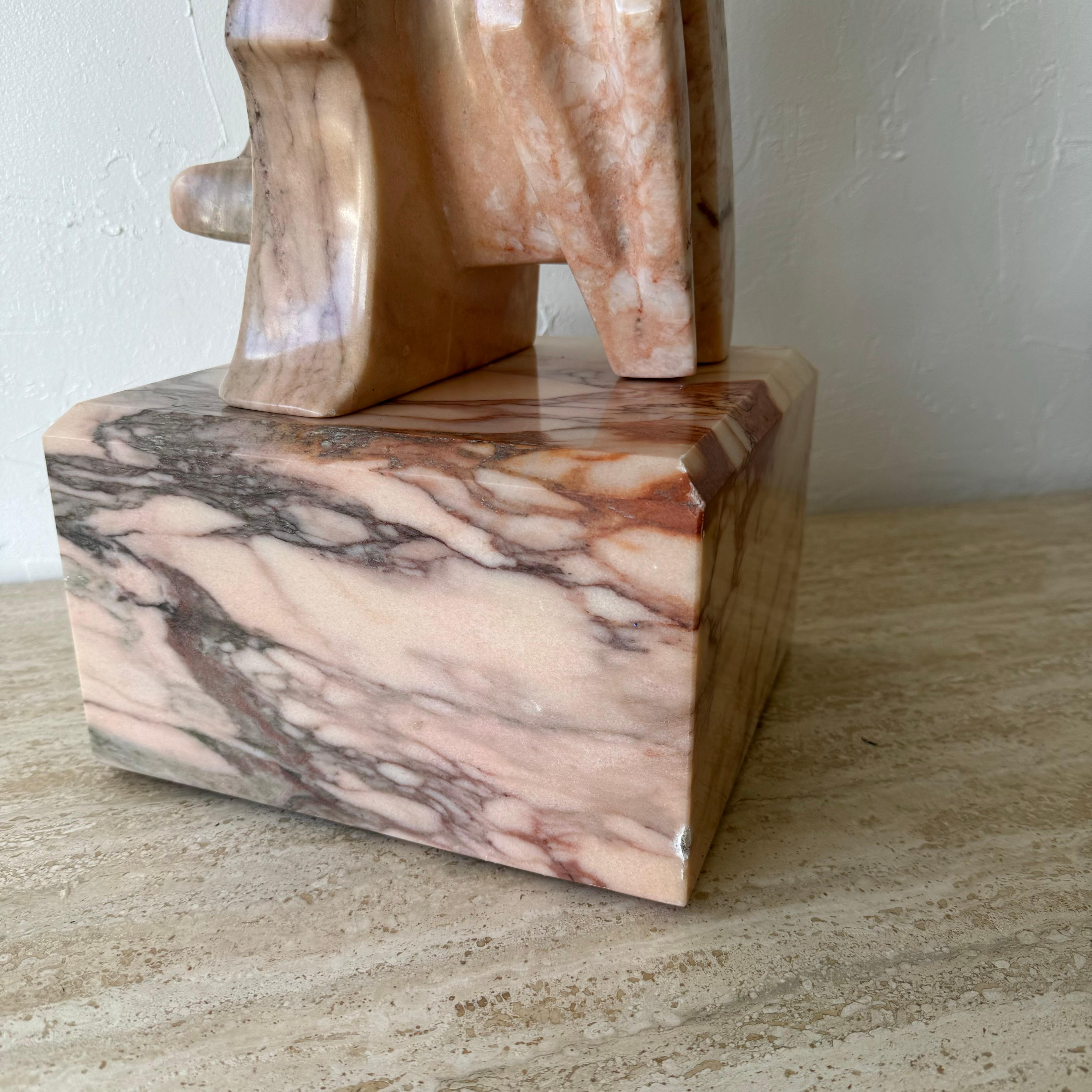 Pink Marble Abstract Sculpture 3