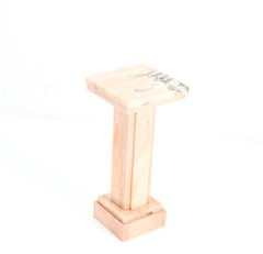 Pink Marble Art Deco Pedestal Table, 1930s