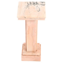 Pink Marble Art Deco Pedestal Table, 1930s