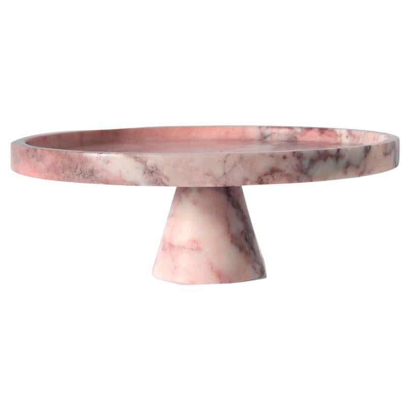 Soporte de mármol rosa para tartas