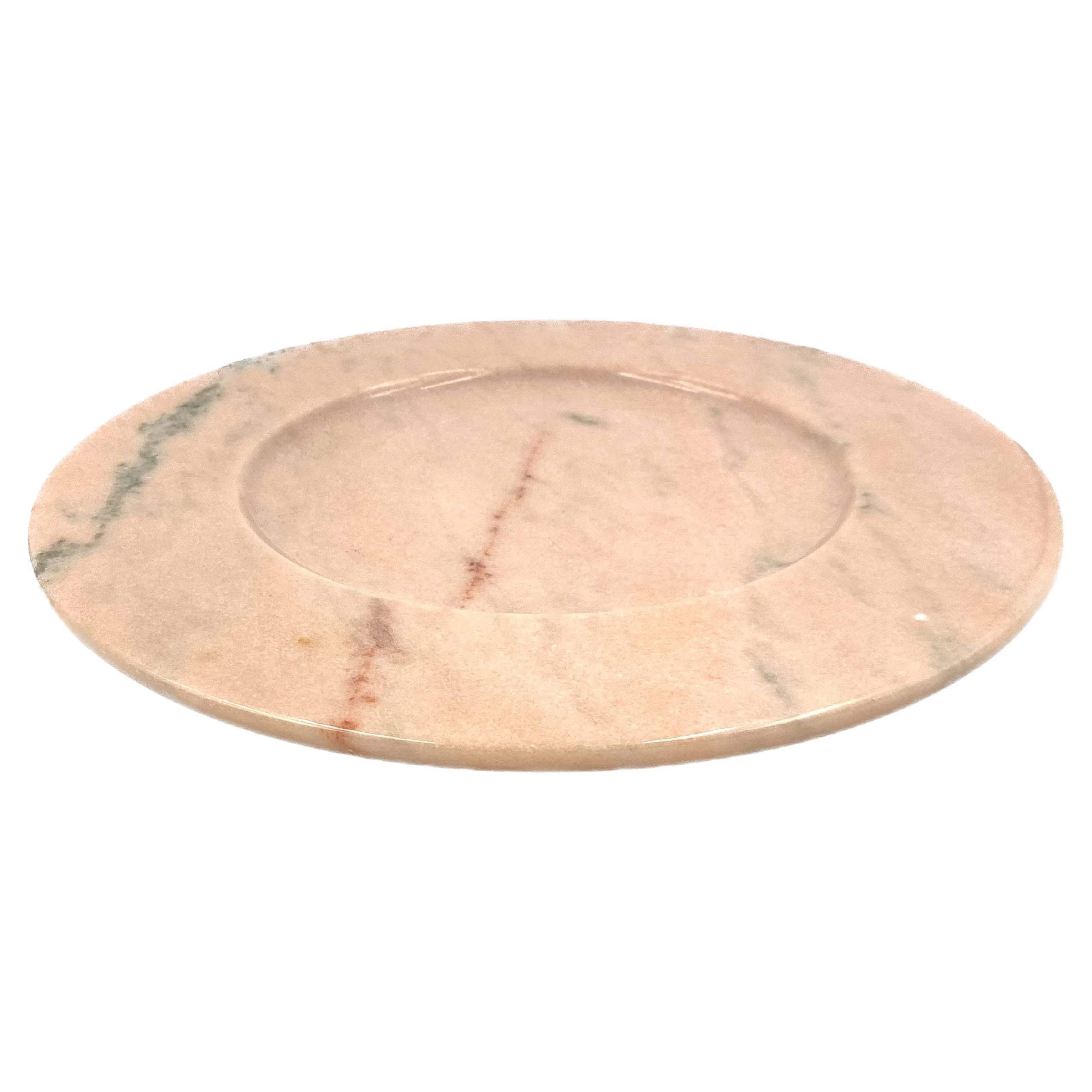 Pink Marble Centerpiece / Tray, Up&Up Italy, 1970s For Sale