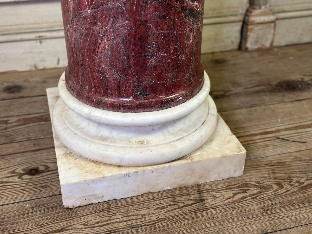 Gréco-romain Colonne en marbre rose sur une base en carrare blanche Circa 1880 en vente