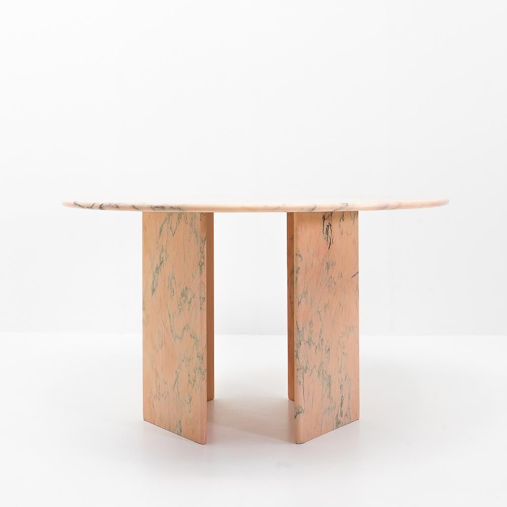 Late 20th Century Pink Marble Dining Table, 1980s