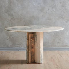 Pink Marble Dining Table With Tiered Base, France 1970s