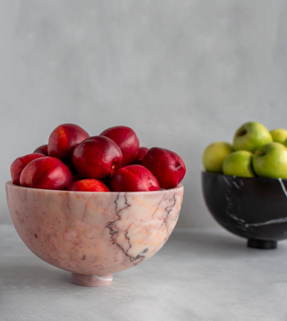 Hand-Crafted Pink Marble Fruit Bowl
