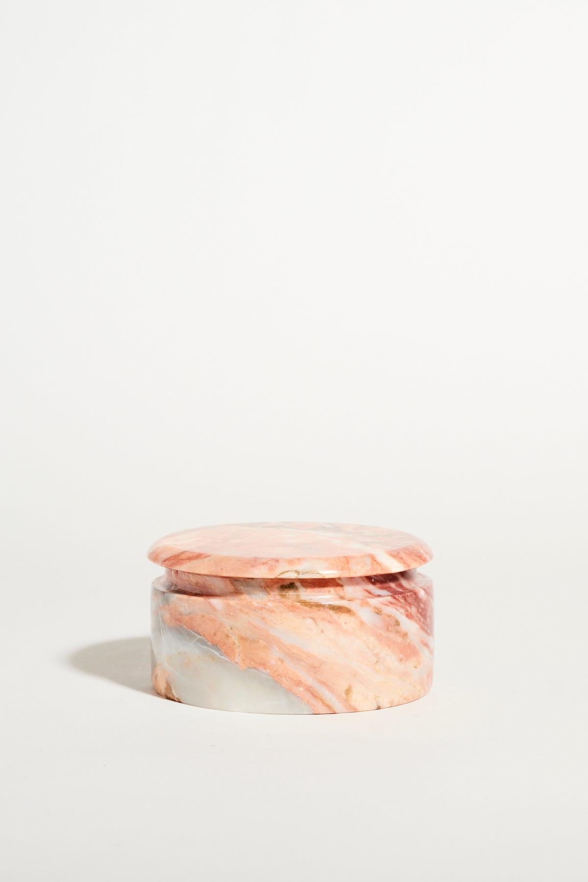 Pink marble jewelry pot.