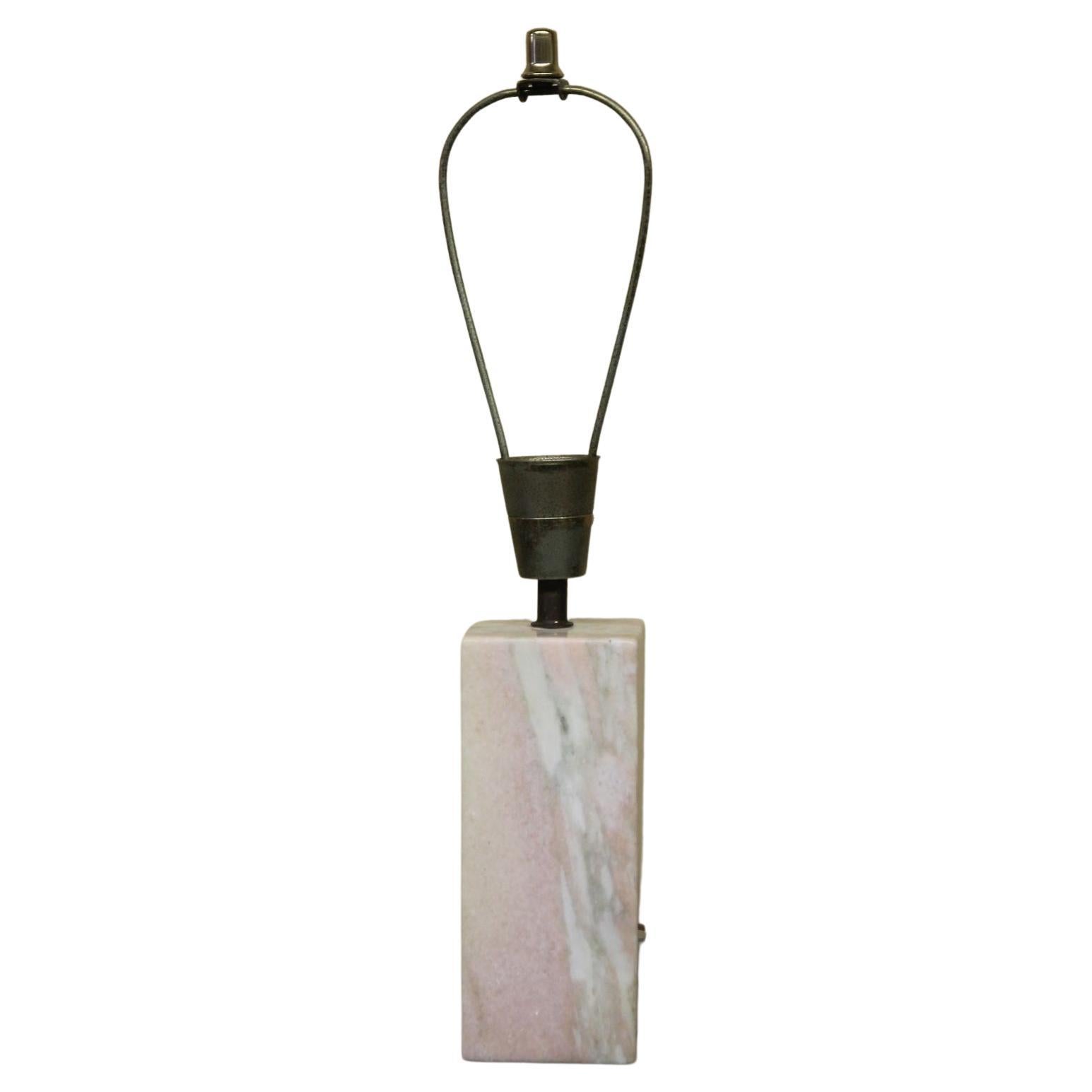 Lampe de table Mid Century en marbre rose