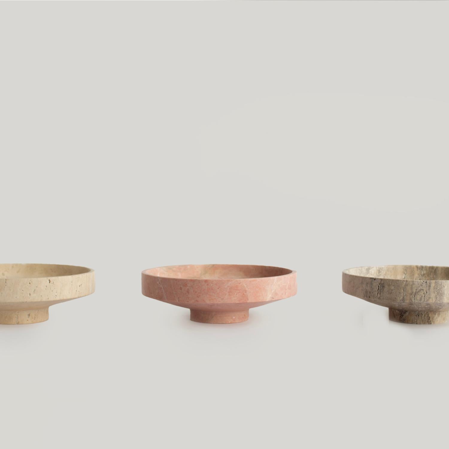 Modern Pink Marble Narrow Bowl For Sale