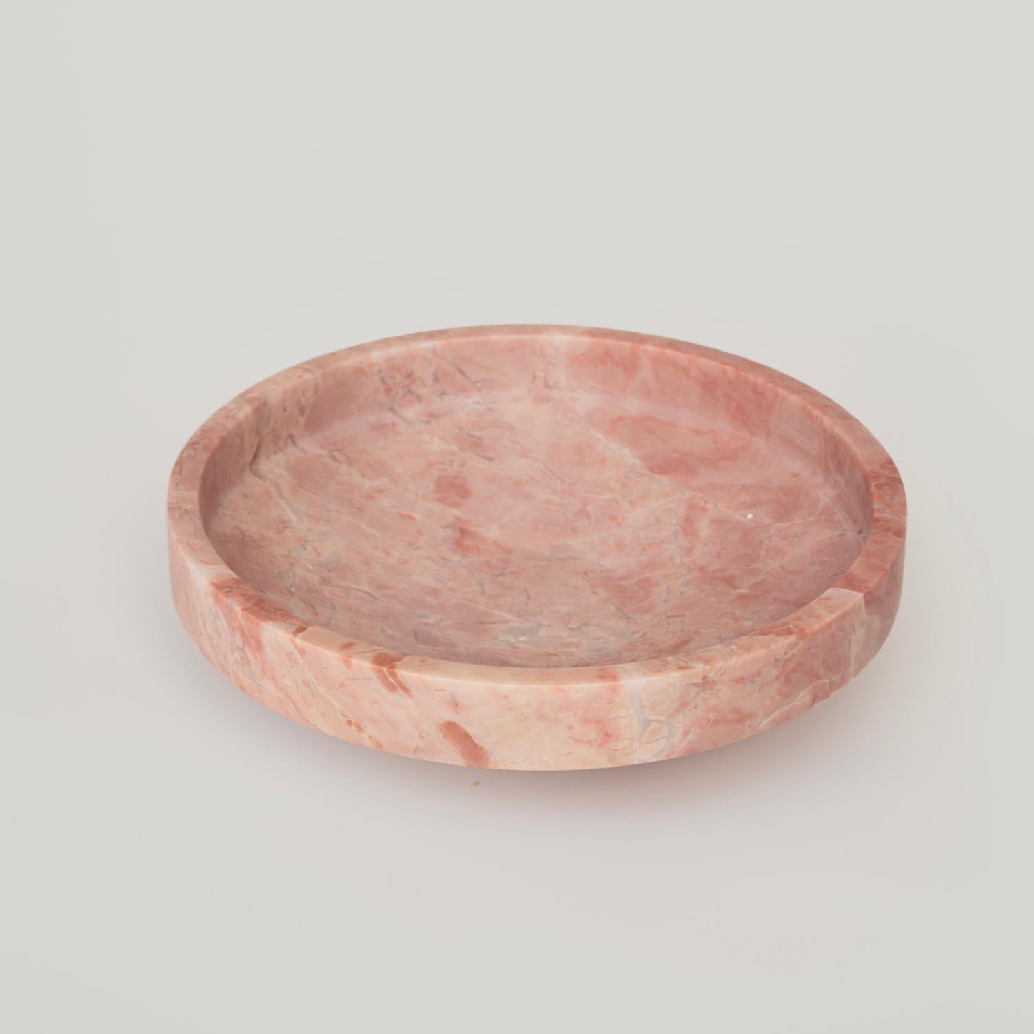 Modern Pink Marble Narrow Bowl For Sale