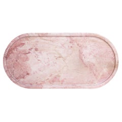 Plateau ovale en marbre rose