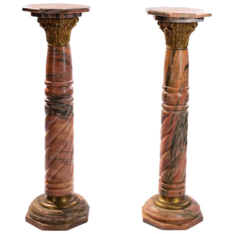 Pink Marble Pedestals For Sale at 1stdibs
