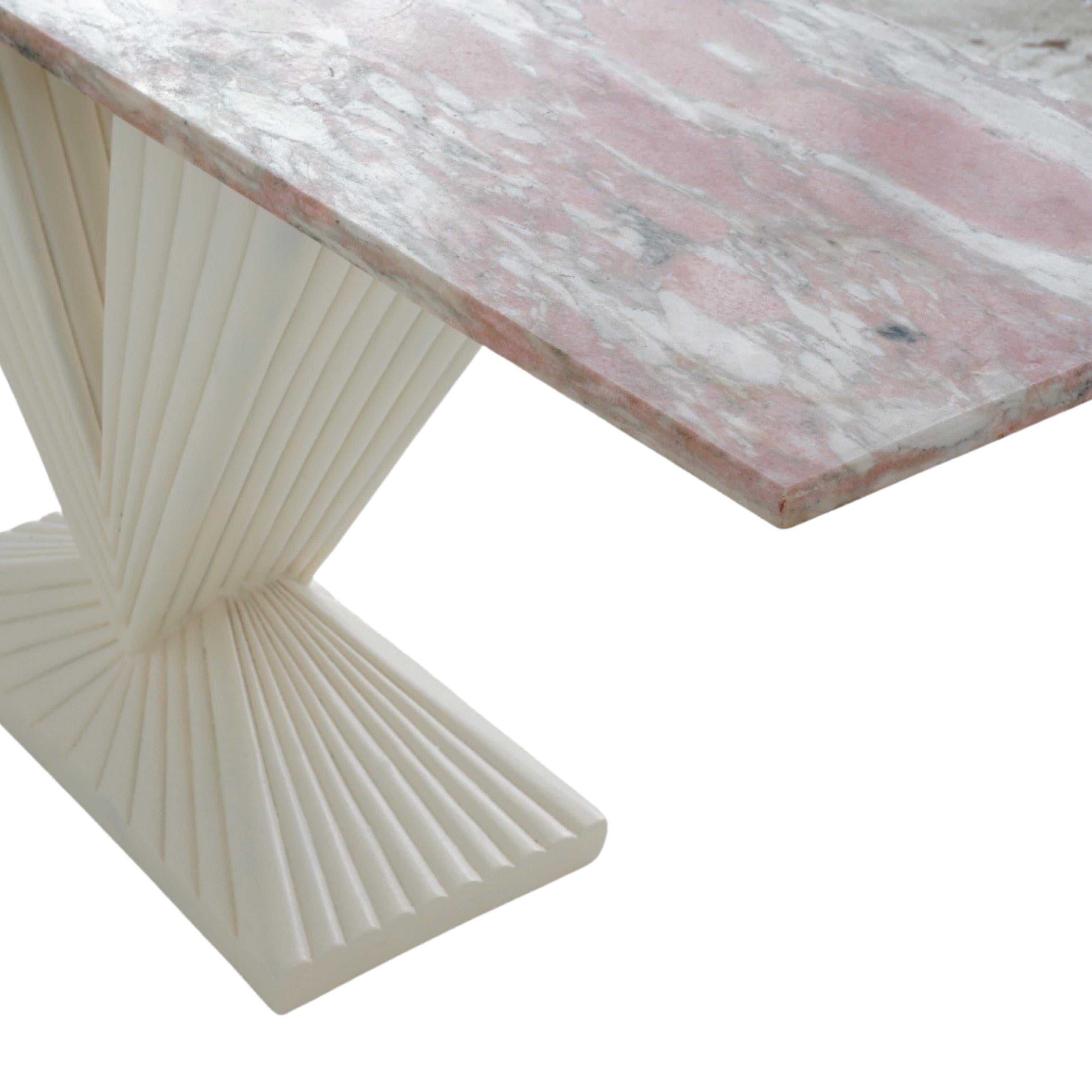 Pink Marble & Plaster Console, 1980s For Sale 1