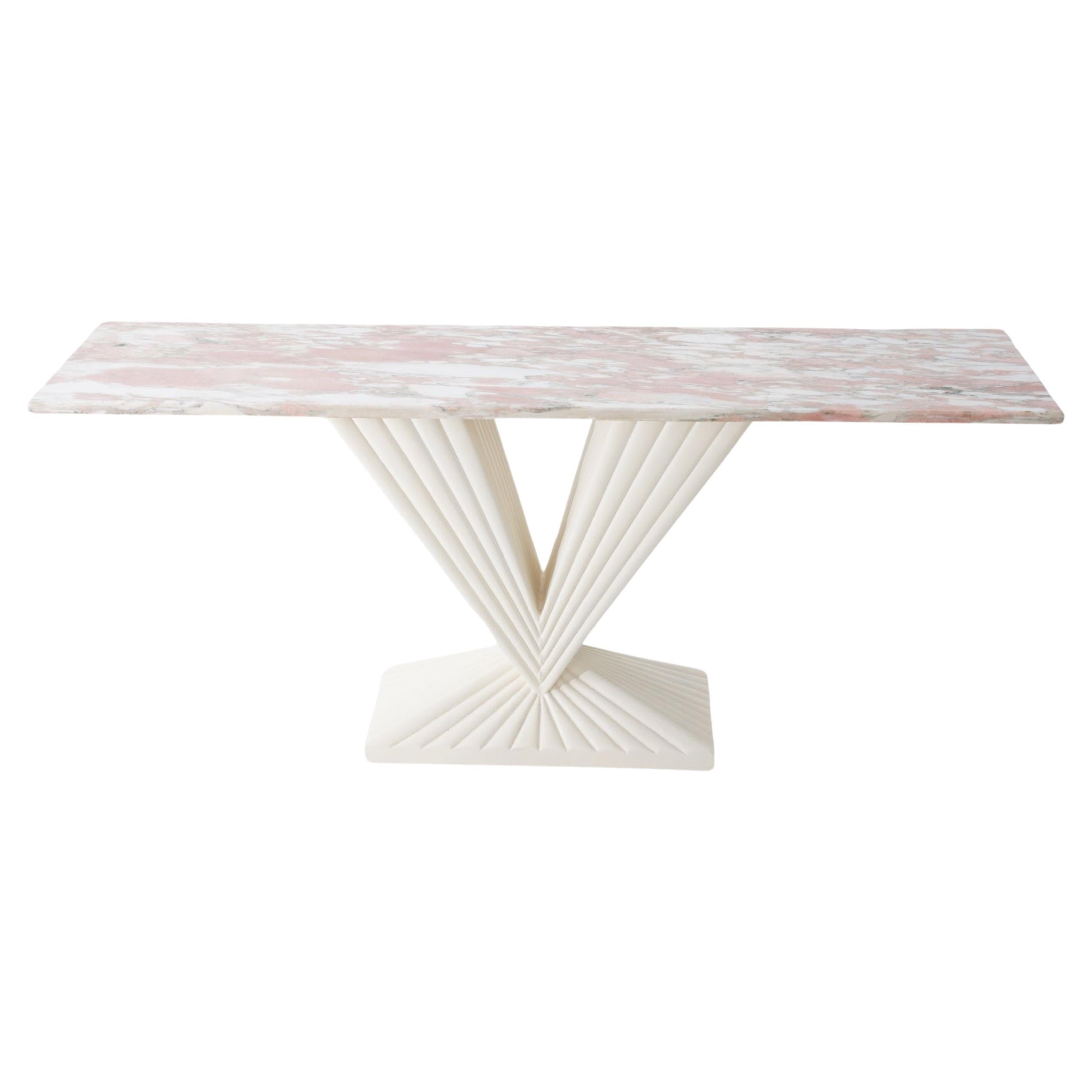Pink Marble & Plaster Console, 1980s