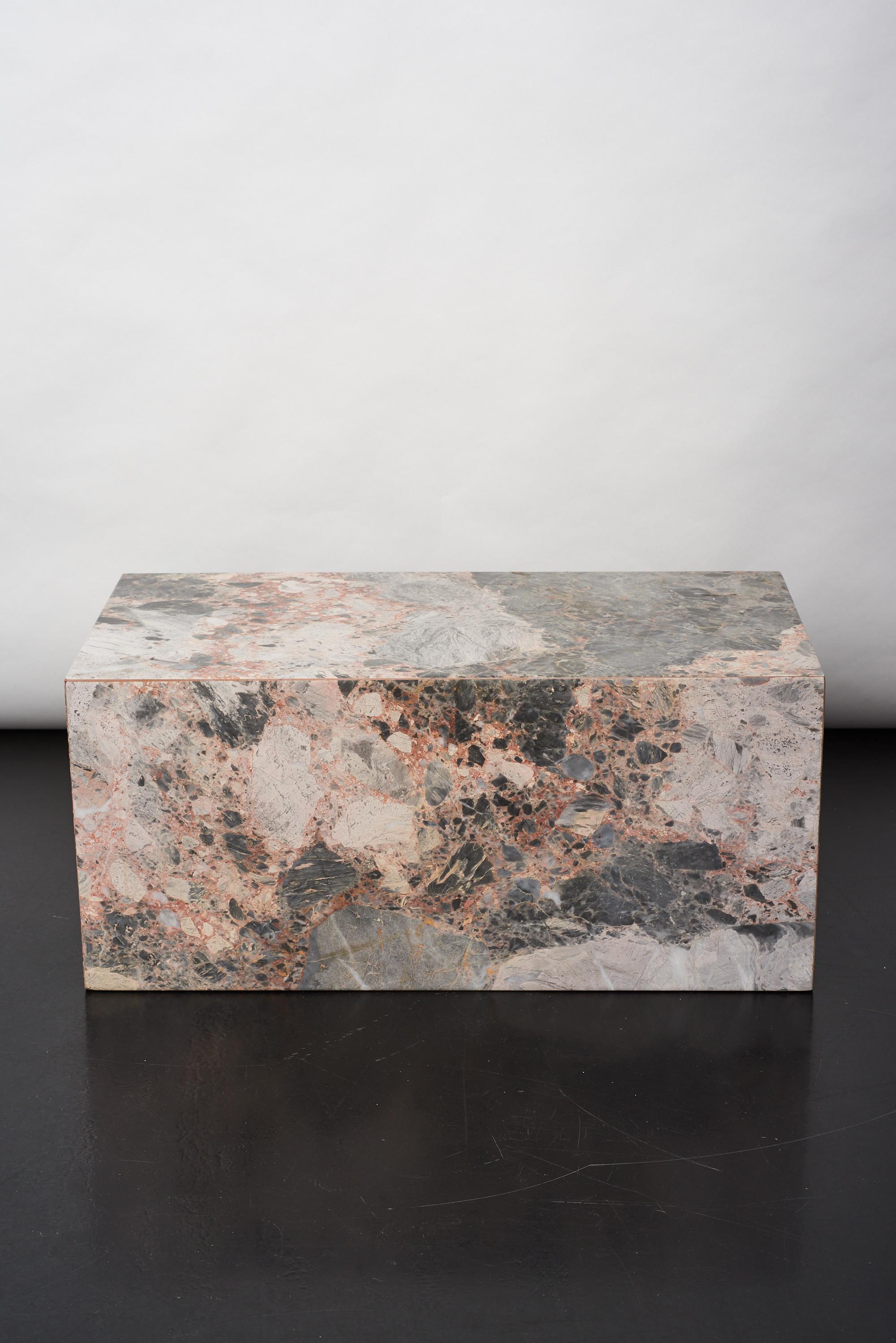 Italian Pink marble plinth table