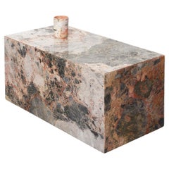 Pink marble plinth table