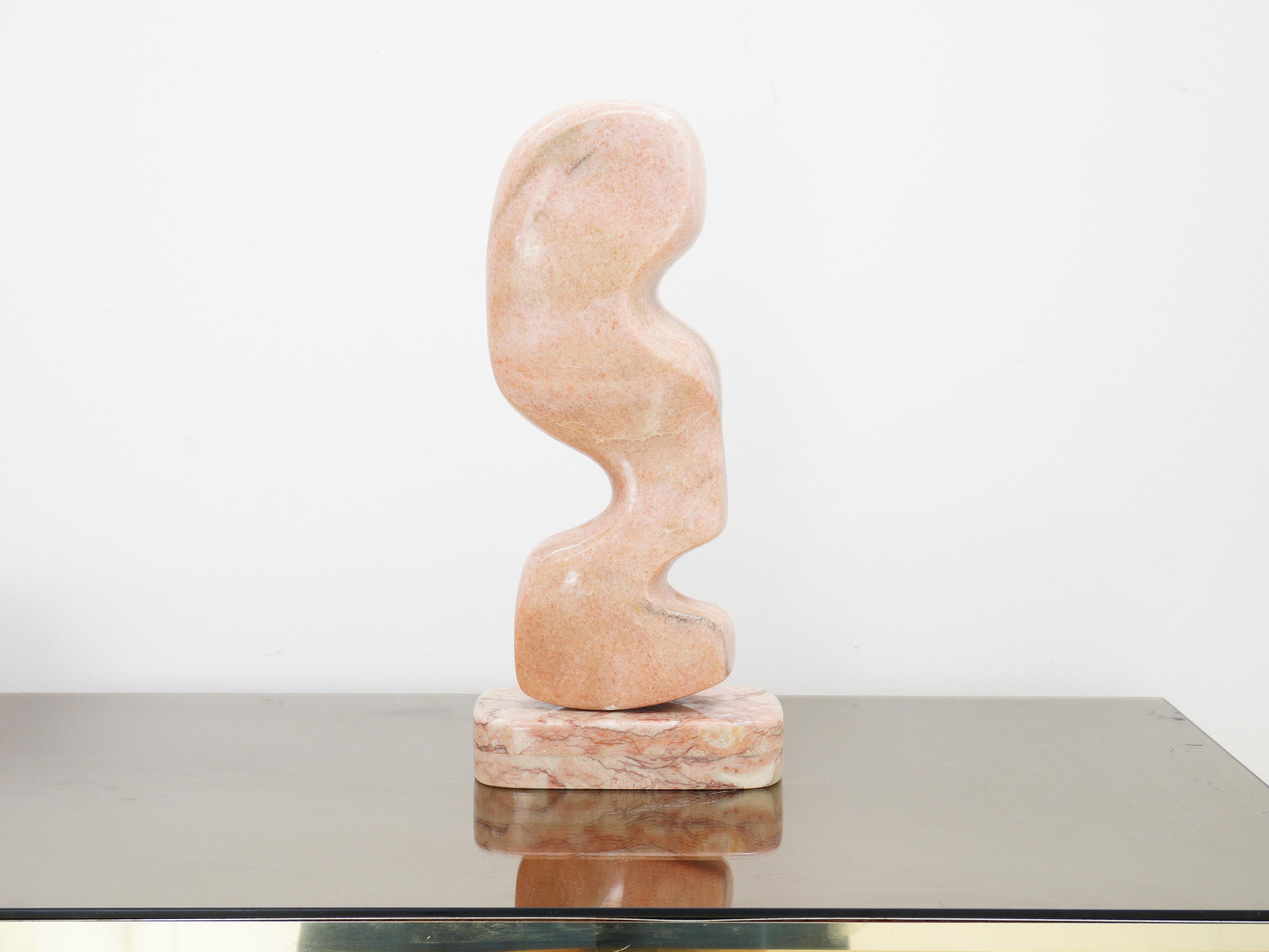 Post-Modern Pink Marble Sculpture, 1970s For Sale