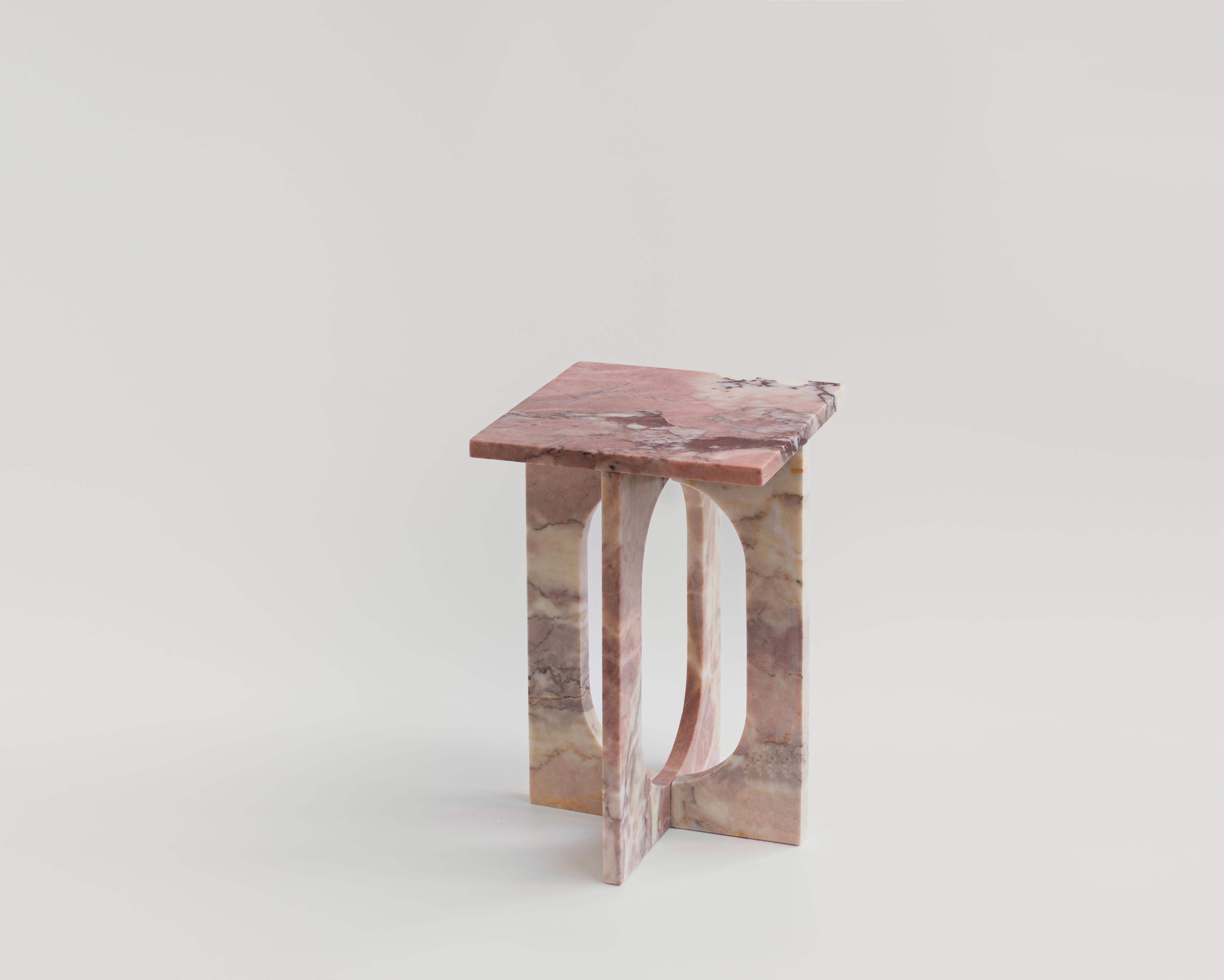 Néerlandais Table d'appoint en marbre rose 